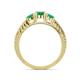 5 - Ayaka Emerald Three Stone with Side Diamond Ring 