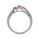 5 - Ayaka Pink Sapphire Three Stone with Side Diamond Ring 