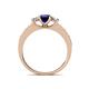 4 - Valene Blue Sapphire and Diamond Three Stone Engagement Ring 