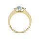 4 - Valene Aquamarine and Diamond Three Stone Engagement Ring 