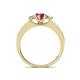 4 - Valene Pink Tourmaline and Diamond Three Stone Engagement Ring 