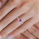 5 - Valene Amethyst and Diamond Three Stone Engagement Ring 