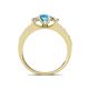 4 - Valene Blue Topaz and Diamond Three Stone Engagement Ring 