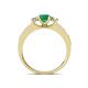 4 - Valene Emerald and Diamond Three Stone Engagement Ring 