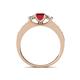 4 - Valene Ruby and Diamond Three Stone Engagement Ring 