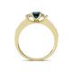 4 - Valene London Blue Topaz and Diamond Three Stone Engagement Ring 