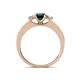 4 - Valene London Blue Topaz and Diamond Three Stone Engagement Ring 