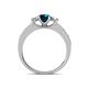 4 - Valene Blue and White Diamond Three Stone Engagement Ring 