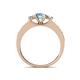 4 - Valene Aquamarine and Diamond Three Stone Engagement Ring 