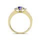 4 - Valene Iolite and Diamond Three Stone Engagement Ring 