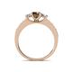 4 - Valene Smoky Quartz and Diamond Three Stone Engagement Ring 