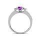 4 - Valene Amethyst and Diamond Three Stone Engagement Ring 