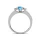 4 - Valene Blue Topaz and Diamond Three Stone Engagement Ring 