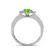 4 - Valene Peridot and Diamond Three Stone Engagement Ring 