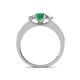 4 - Valene Emerald and Diamond Three Stone Engagement Ring 