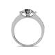4 - Valene Black and White Diamond Three Stone Engagement Ring 