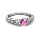 2 - Valene Pink Sapphire and Lab Grown Diamond Three Stone Engagement Ring 