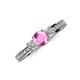 3 - Valene Pink Sapphire and Lab Grown Diamond Three Stone Engagement Ring 
