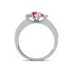 4 - Valene Pink Sapphire and Lab Grown Diamond Three Stone Engagement Ring 