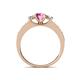 4 - Valene Pink Sapphire and Lab Grown Diamond Three Stone Engagement Ring 