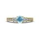 Valene Aquamarine and Lab Grown Diamond Three Stone Engagement Ring 