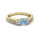 Valene Aquamarine and Lab Grown Diamond Three Stone Engagement Ring 