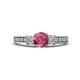 1 - Valene Pink Tourmaline and Lab Grown Diamond Three Stone Engagement Ring 