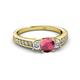 2 - Valene Rhodolite Garnet and Lab Grown Diamond Three Stone Engagement Ring 