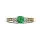 1 - Valene Emerald and Lab Grown Diamond Three Stone Engagement Ring 