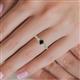 5 - Valene Black and White Lab Grown Diamond Three Stone Engagement Ring 