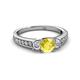 2 - Valene Yellow Sapphire and Lab Grown Diamond Three Stone Engagement Ring 