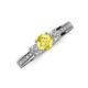 3 - Valene Yellow Sapphire and Lab Grown Diamond Three Stone Engagement Ring 