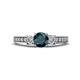 1 - Valene London Blue Topaz and Lab Grown Diamond Three Stone Engagement Ring 