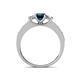 4 - Valene London Blue Topaz and Lab Grown Diamond Three Stone Engagement Ring 