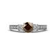 1 - Valene Smoky Quartz and Lab Grown Diamond Three Stone Engagement Ring 