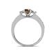 4 - Valene Smoky Quartz and Lab Grown Diamond Three Stone Engagement Ring 