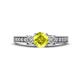 1 - Valene Yellow and White Lab Grown Diamond Three Stone Engagement Ring 
