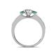 4 - Valene Diamond and Emerald Three Stone with Side Emerald Ring 