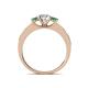 4 - Valene Diamond and Emerald Three Stone with Side Emerald Ring 