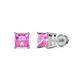 1 - Zoey Pink Sapphire (4mm) Solitaire Stud Earrings 