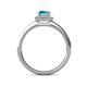 5 - Syna Signature Blue Topaz and Diamond Halo Engagement Ring 