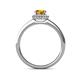5 - Syna Signature Round Diamond and Citrine Halo Engagement Ring 