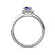 5 - Syna Signature Iolite and Diamond Halo Engagement Ring 