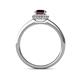 5 - Syna Signature Round Red Garnet and Diamond Halo Engagement Ring 