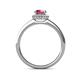 5 - Syna Signature Rhodolite Garnet and Diamond Halo Engagement Ring 
