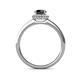 5 - Syna Signature Round Black and White Diamond Halo Engagement Ring 