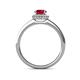 5 - Syna Signature Ruby and Diamond Halo Engagement Ring 