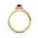 5 - Syna Signature Ruby and Diamond Halo Engagement Ring 