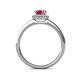 5 - Syna Signature Pink Tourmaline and Diamond Halo Engagement Ring 