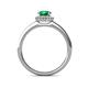 5 - Syna Signature Emerald and Diamond Halo Engagement Ring 